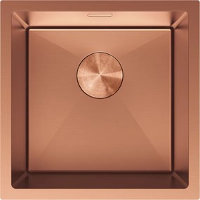 Mexen Trixo, 1-komorový nerezový drez 440 x 440 mm, brúsená meď, 6413441000-65