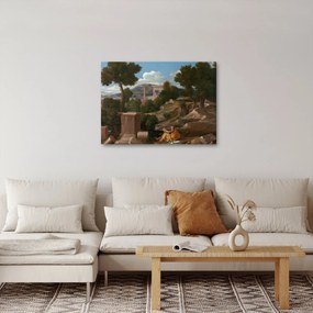 Obraz - Nicolas Poussin, Landscape with Saint John on Patmos, reprodukcia (70x50 cm)