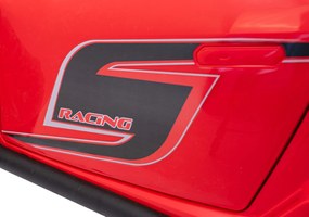 Ramiz Detská pretekárska bugina na batérie 5 Červená + motory 2x200W + diaľkové ovládanie + LED Audio + pomalý štart