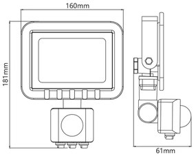 LED reflektor so senzorom LED/30W/230V IP65