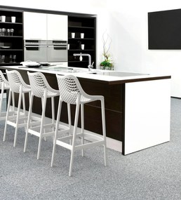 Plastová barová stolička DS10778434 - Biela