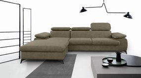 Rohová sedacia súprava Scala, hnedá látka, ľavý roh