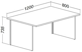 Stôl ProOffice A 80 x120 cm, buk