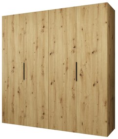 Šatníková skriňa 200 cm Mirabella 1 (dub artisan + čierna). Akcia -20%. Vlastná spoľahlivá doprava až k Vám domov. 1126358