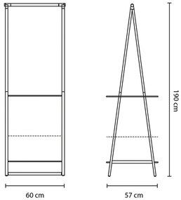 Čierny oceľový stojan na oblečenie Linn – Brabantia