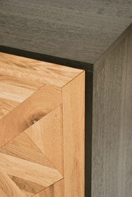 Komoda Indus 160 cm z masívu dub prírodná/grafit