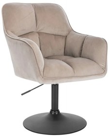 LuxuryForm DESIGN Kreslo AMALFI VELUR na čiernom tanieri - latte