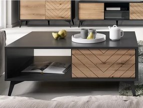 Konferenčný stolík so zásuvkami Diamond, čierna/dub%