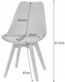 Jedálenský stôl KAMI biely 80 cm so štyrmi stoličkami MARK biele