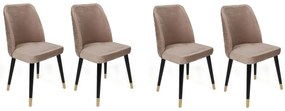 Sada jedálenských stoličiek Hugo Beige and Black,4 ks