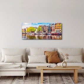 Obraz - Tancujúce domy, Amsterdam (120x50 cm)
