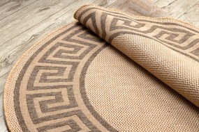 Šnúrkový koberec  SIZAL FLOORLUX kruh 20014 Grécky mais / coffeee