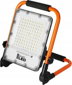 Nabíjateľný LED reflektor so stojanom, 50 W, 3,2 V, 4500 K, 5000 mAh, IP65, oranžový