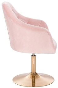 LuxuryForm DESIGN Kreslo ANDORA VELUR na zlatom tanieri - svetlo ružová