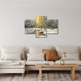 Obraz - Chalúpka v lese, olejomaľba (90x60 cm)