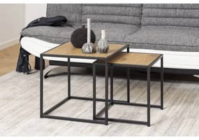 Sada konferenčných stolíkov SARON 2 ks dub/čierna