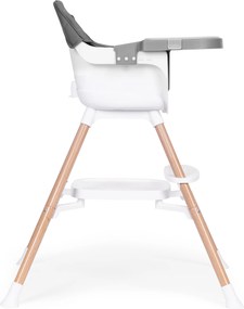 ECOTOYS Detská 2v1 jedálenská stolička ECOTOYS, sivá