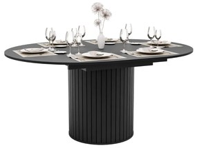 ROZKLADACÍ OKRÚHLY JEDÁLENSKÝ STÔL LANDRY ČIERNY 120 - 160 cm