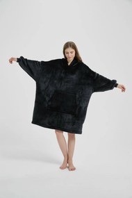 Deka s rukávmi HOODIE čierna