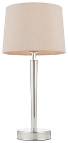 Endon 72175 - Stolná lampa SYON 1xE14/40W/230V s USB, lesklý chróm/béžová