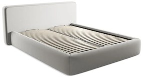Svetlosivá čalúnená dvojlôžková posteľ s úložným priestorom s roštom 160x200 cm Kiana – Makamii
