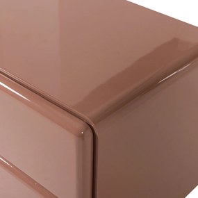 Ružový lesklý nočný stolík Lustra – WOOOD