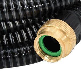 Odsávacia hadica s mosadznými spojkami, čierna 1,1" 15 m, PVC