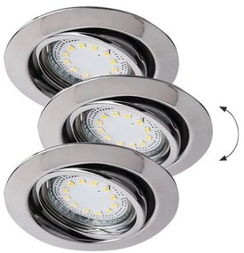 Rabalux LED zápustné bodové svietidlo Lite 3x3W | 3x240lm | 3000K | IP40 - sada 3ks, chróm