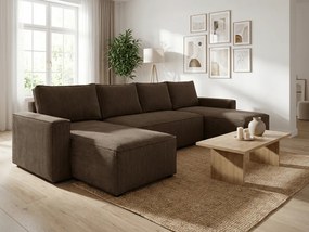 Tmavohnedá sedacia súprava do U SMART COSARO 295x140 cm