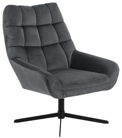 Sivé otočné zamatové kreslo Paris – Actona