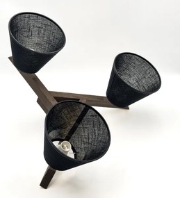 Brilagi - LED  Prisadený luster ANTHONY 3xE14/40W/230V dub orech/čierna