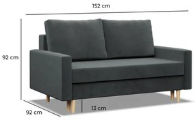 Dvojmiestna pohovka BLANK Elegant rozkladacia, fľaškovo zelená