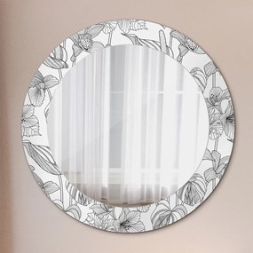 Okrúhle ozdobné zrkadlo Kvetinový vzor fi 60 cm