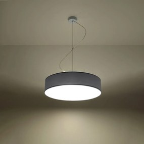 Závesné svietidlo Arena, 1x sivé plastové tienidlo, (biely plast), (fi 45 cm)