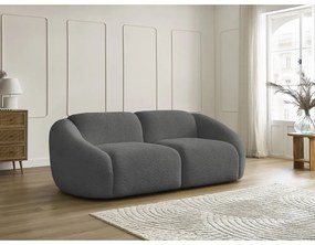 Sivá pohovka z textílie bouclé 230 cm Tina – Bobochic Paris