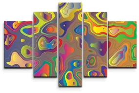 Sablio Obraz - 5-dílný Farebné škvrny - 125x90 cm