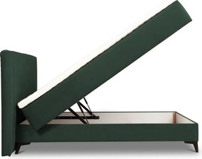 Posteľ Kalla 140x200 cm, fľaškovo zelená látka