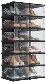 Songmics Úložný box Axel, sada 12ks, 35,5x25,6x17,6 cm, čierna