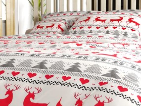 Flanelové obliečky DEER DREAMS biele Rozmer obliečky: 2 ks 70 x 90 cm | 200 x 220 cm