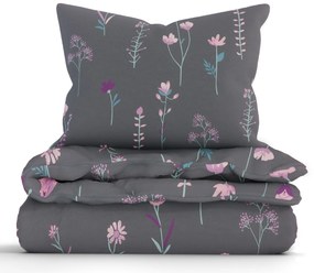 Francúzske bavlnené obliečky Renforcé - Vlčie maky tmavo šedé