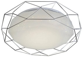 CLX Stropné LED osvetlenie IGNAZIO, 24W, teplá biela, 43cm, okrúhle, chrómované