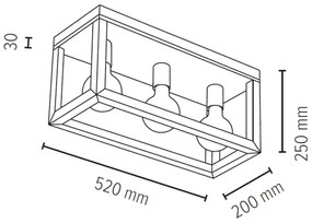Spot-Light 9154374 - Stropné svietidlo KAGO 3xE27/60W/230V matný dub