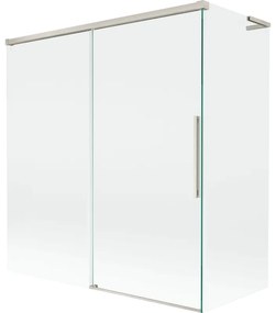 Mexen Rox, L posuvná 2-krídlová vaňová zástena 150 + 70 x 150 cm, 8mm číre sklo, oceľový profil, 8C9L-150-070-97-00