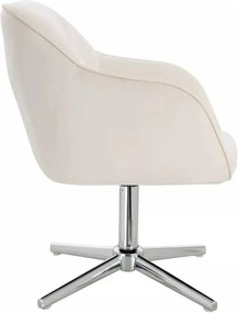 LuxuryForm DESIGN Stolička AVOLA VELUR na striebornom kríži - biela