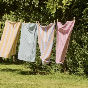 Ib Laursen Bavlnená utierka Linus Mustard / Light pink 50 × 70 cm