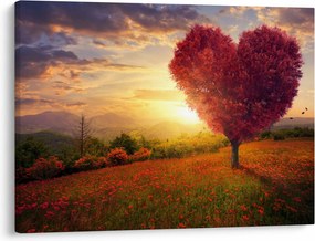 Obraz stromu v tvare srdca (70x50 cm)