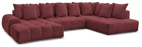 Vínovočervená ženilková rozkladacia/s úložným priestorom rohová pohovka (pravý roh/do tvaru "U") Everest – Bobochic Paris