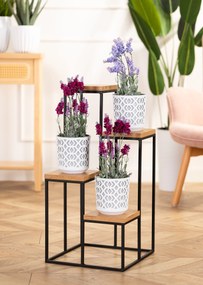 STOJAN NA KVETINÁČ KASKADA 79X40X40 CM ČIERNA/HNEDÁ