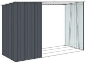 Záhradná kôlňa na palivové drevo antracitová 245x98x159 cm pozinkovaná oceľ