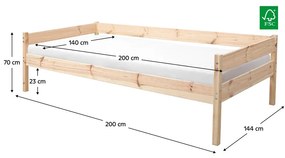 Manželská posteľ 140 cm Braceaba (smrek masív) (s roštom). Vlastná spoľahlivá doprava až k Vám domov. 1116247